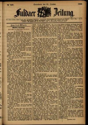 Ausgabe vom Samstag, den 30. Oktober 1886.
