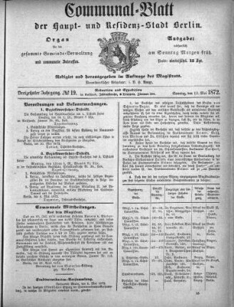 1872,19: No. 19, 12. Mai 1872
