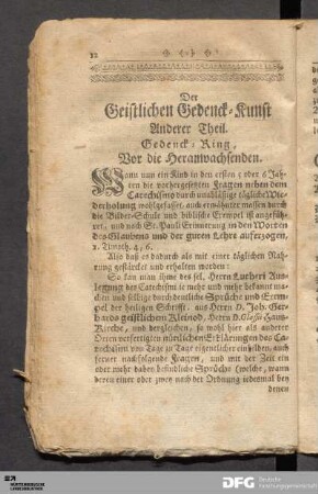 Der Geistlichen Gedenck-Kunst Anderer Theil