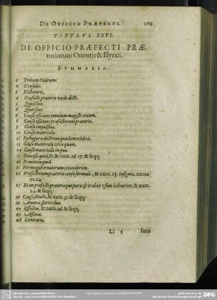 Titulus XXVI. De Officio Praefecti Praetoriorum Orientis & Illyrici