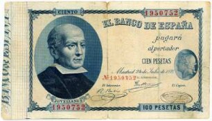 Geldschein, 100 Pesetas, 24.7.1893