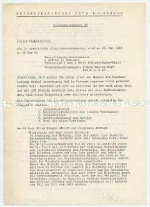 Infobrief des Republikanischen Clubs