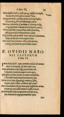 P. Ovidii Nasonis Fastorum Liber II.
