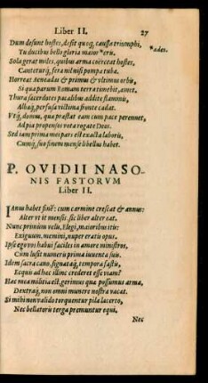P. Ovidii Nasonis Fastorum Liber II.
