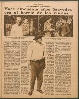 Hace cincuenta años Saavedra era el barrio de las viudas... : Los decanos de los barrios