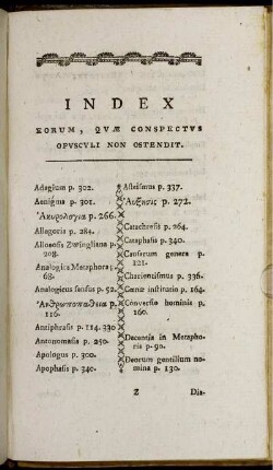 Index Eorum, Quæ Conspectus Opusculi Non Ostendit.