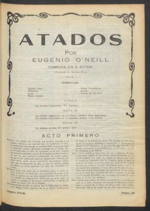 Atados : Comedia en 3 actos. (Traducción de Salvador Novo)