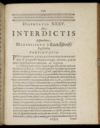 Disputatio XXXV. De Interdictis.