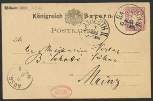 Brief an B. Schott's Söhne : 07.08.1882