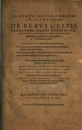 De rebus gestis Alexandri Magni regis Macedonum opus