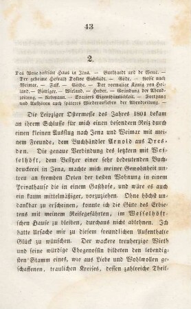 2. Das Wesselhöftsche Haus in Jena. - Burkhardt und de Wette. - Der geheime Hofrath Doktor Eichstädt. - Göde ...