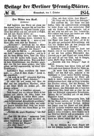 Beilage: No. 41, Sonnabend, den 7. Oktober