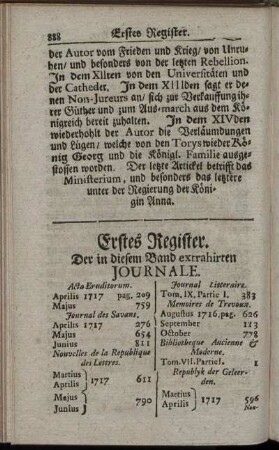 Erstes Register. - Viertes Register.