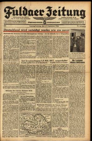 Ausgabe vom Samstag, den 02. September 1944.