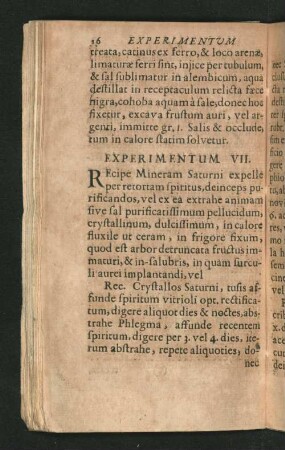 [Experimentum VII. - XVII.; Ultimo.]