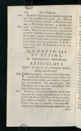 200-223, Quaestio III. et Ultima. De Impedimentis Matrimonij