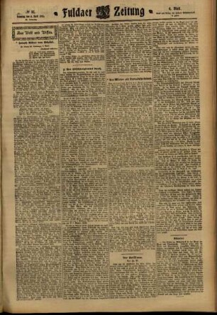 Vierte Ausgabe vom Samstag, den 08. April 1911.