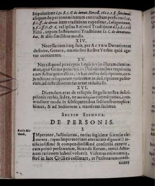 Sectio Secunda. De Personis