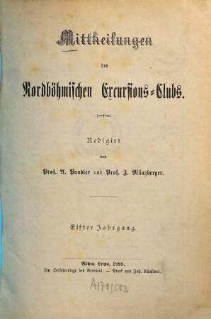 Mitteilungen des Nordböhmischen Excursions-Klubs. 11. 1888