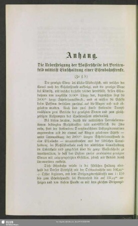 Die Uebersteigung der Wasserscheide bei Breitenfeld mittelst Einschaltung einer Eisenbahnstrecke