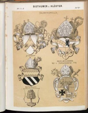 Taf. 91. Salmannsweiler. - Scheyern. - Anselm II. Schwab. Abtv. Salmannsweiler, 1746 - Raitenbuch.