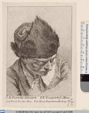 Kopfstudie eines Mannes mit Pelzmütze