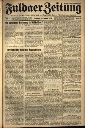 Ausgabe vom Dienstag, den 19. Januar 1932.