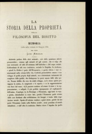 La Storia Della Proprieta Nella Filosofia Del Diritto