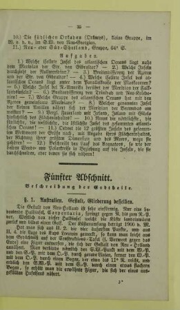 Fünfter Abschnitt. Beschreibung der Erdtheile