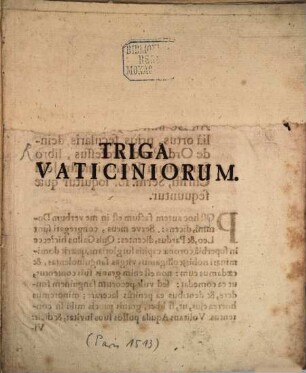Triga vaticiniorum