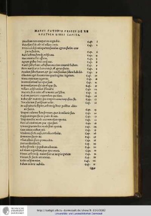 Marci Catonis Prisci de re rvstica libri capita