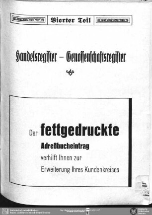 Vierter Teil. Handelsregister - Genossenschaftsregister