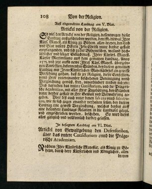 108-116, Vom Gewalt der Defensorum