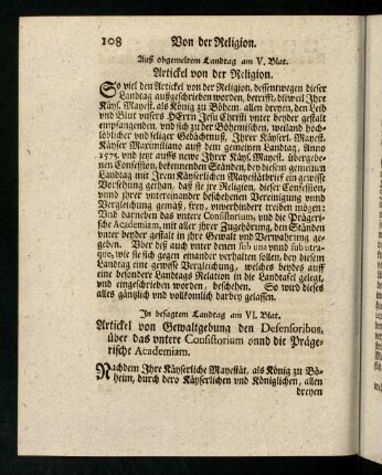 108-116, Vom Gewalt der Defensorum