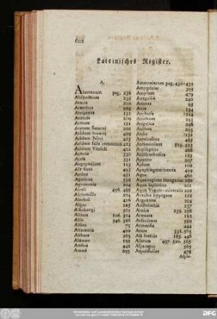 Lateinisches Register.