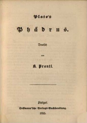Plato's ausgewählte Werke, 3