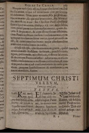 Septimum Christi Verbum. Lucae 23. vers. 46.