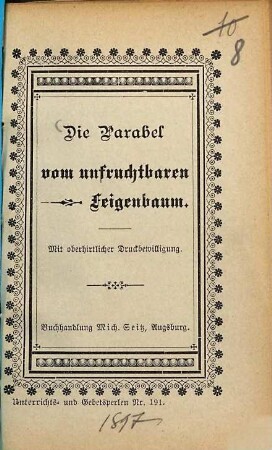 Die Parabel vom unfruchtbaren Feigenbaum