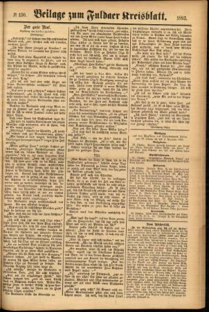 Zweite Ausgabe vom Samstag, den 04. November 1893.