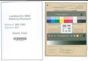 Entnazifizierung Franz Kracht , geb. 23.05.1914 (Kreisangestellter)