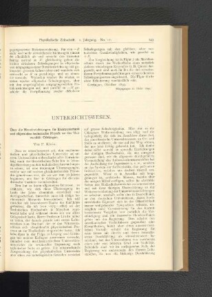 Unterrichtswesen