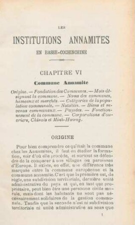 Chapitre VI. Commune annamite