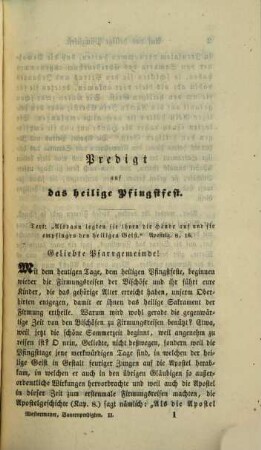 Bauernpredigten, die auch manche Stadtleute brauchen können, auf alle Sonn- und Festtage des Kirchenjahres : zugleich ein Hausbuch für's katholische Landvolk, [1],2