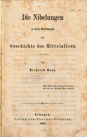 Die Nibelungen in ihren Beziehungen zur Geschichte des Mittelalters