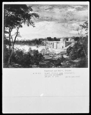 Südliche Landschaft mit einer steinernen Brücke