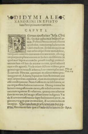 Didymi Alexandrini In Epistolam Petri primam enarratio.