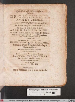 De Calculo Renum Et Vesicae