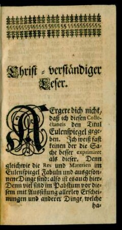 Christ-verständiger Leser.
