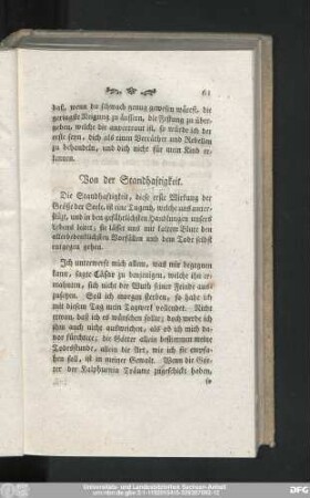 Von der Standhaftigkeit.