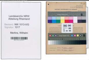 Entnazifizierung Wilhelm Mertins , geb. 31.08.1901 (Verwaltungsbeamter)